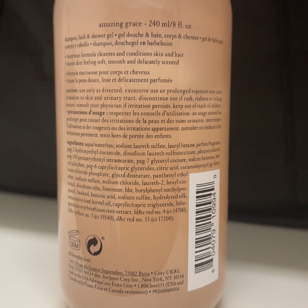 NEW Philosophy Amazing Grace shampoo, bath & shower gel 8 oz. - Picture 3 of 4